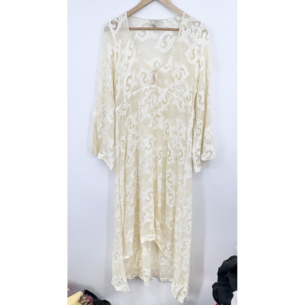 Sunday St Tropez Crochet Dress One Size Luxury Resort Beach Coverup Euro Summer